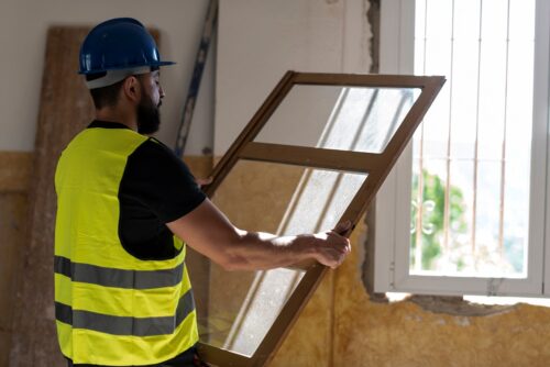 Wood window frame replacement can be done DIY but it's usually less expensive to have a professional repair the rotted wood.